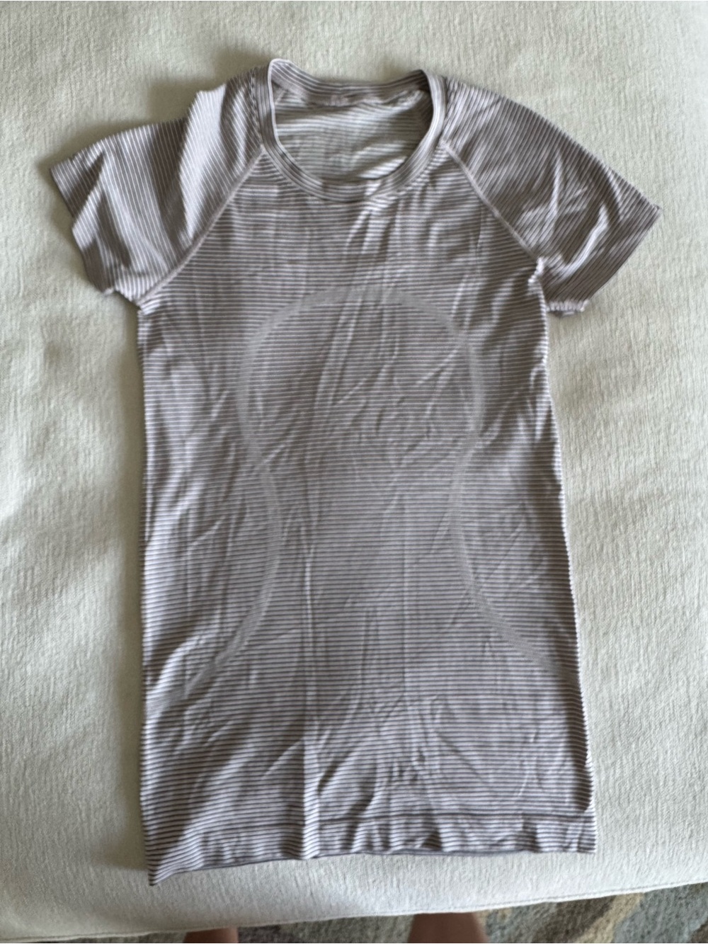 lululemon athletica Swiftly Short Sleeve Black, Pink. White Stripe 4